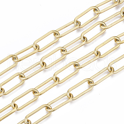 PVD Vacuum Plating 304 Stainless Steel Paperclip Chains CHS-N001-02G-1