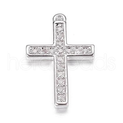 Brass Micro Pave Cubic Zirconia Charms ZIRC-P060-04P-1