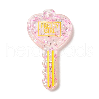 Acylic Pendant with Glitter Powder X1-OACR-H035-01B-1