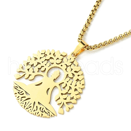 Stainless Steel Pendant Necklaces NJEW-L117-03B-G-1