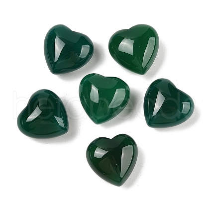 Mother's Day Gifts Natural Agate(Dyed & Heated) Heart Palm Stone G-Q021-04A-1