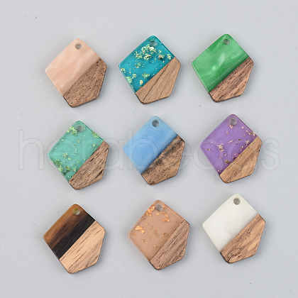 Resin & Walnut Wood Pendants RESI-S389-033A-1