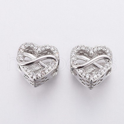 Brass Micro Pave Cubic Zirconia European Beads OPDL-P001-16-1