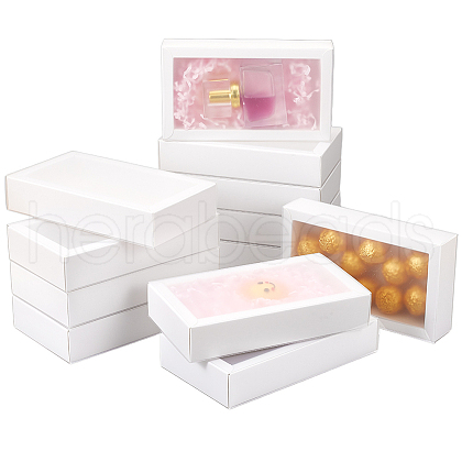 Cardboard Drawer Gift Storage Boxes with Clear Cover CON-WH0092-72C-01-1