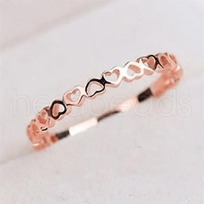 Hollow Out Heart Brass Finger Rings for Women FS-WG4469E-02-1
