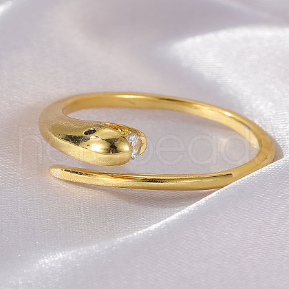 Snake Brass Micro Pave Cubic Zirconia Cuff Rings FS-WG5D2E3-11-1