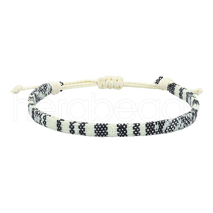 Adjustable Bohemian Style Cotton & Linen Cord Braided Bracelets for Friendship OB0004-8-1