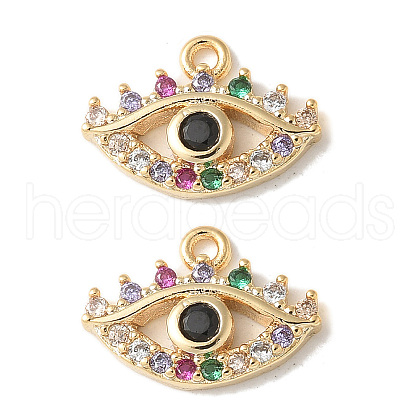 Brass Micro Pave Clear Cubic Zirconia Pendants KK-Q031-47G-06-1
