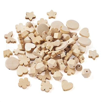 Unfinished Wood Beads & Pendants WOOD-TA0001-32-1
