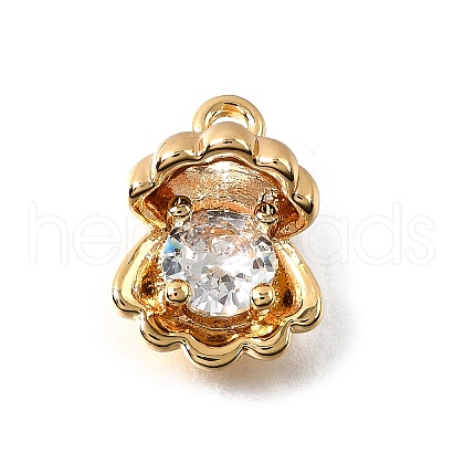 Brass Pave Cubic Zirconia Charms KK-C096-15G-01-1