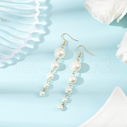 Glass Pearl Dangle Earrings EJEW-JE06463-02-1