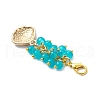 Shell Shape Alloy Enamel & Round Glass Bead Pendant Decorations HJEW-JM03248-5