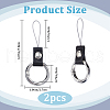 Gorgecraft 2Pcs Leather and Zinc Alloy Mobile Phone Finger Rings AJEW-GF0010-08A-2