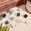 SUNNYCLUE 10Pcs 10 Colors Rose Quartz & Quartz Crystal & Amethyst & Picture Jaspe & Opalite & Turquoise & Blue Goldstone & Goldstone & Howlite & Malachite Gemstone Pendants G-SC0002-01-4