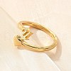 Brass Cuff Rings for Women RJEW-U044-U-3
