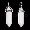 Bullet Imitation Jade Glass Pointed Pendants G-F295-01G-2