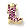 Rack Plating Brass Micro Pave Purple Cubic Zirconia Beads KK-R163-11G-1