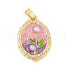 Brass Enamel Pendants KK-U068-13A-05G-1