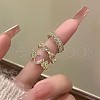 Alloy & Rhinestone Cuff Finger Rings Sets FS-WG1129B-06-1