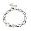 304 Stainless Steel Oval Link Chains Bracelets for Men & Women BJEW-D042-05P-1