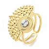Ion Plating(IP) 304 Stainless Steel Synthetic Turquoise Cuff Rings G-Z056-02G-02-1