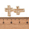 Brass Micro Pave Clear Cubic Zirconia Charms KK-Z112-33G-3