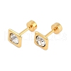 Square Crystal Rhinestone Ear Fake Plugs EJEW-H105-21G-A-5