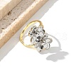 Brass Cuff Finger Rings for Women RJEW-B112-18GP-3