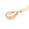 Brass Micro Pave Cubic Zirconia Pendant Necklaces NJEW-E106-18KCG-2