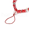 Rondelle Glass & Polymer Clay Rhinestone Beads Phone Hand Strap Chains HJEW-YW0001-05C-2