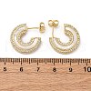 C-Shaped Brass Micro Pave Cubic Zirconia Stud Earrings KK-D363-19G-3