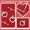   2Pcs 925 Sterling Silver Toggle Clasps FIND-PH0022-60-6