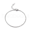 304 Stainless Steel Cable Chain Bracelet for Men Women STAS-B039-04P-1