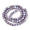 Frosted Opaque Glass Beads Strands GLAA-T032-P6mm-MBB07-2