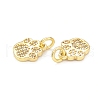 Rack Plating Brass Micro Pave Clear Cubic Zirconia Charms X-KK-C011-58G-2