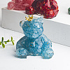 Natural Aquamarine Crown Bear Display Decorations WG56055-01-1