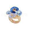 Zinc Alloy & Enamel & Imitation Pearl Finger Rings for Women FS-WG387E6-01-3