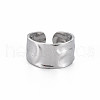 Non-Tarnish 304 Stainless Steel Hammered Cuff Ring X-RJEW-N038-045P-1