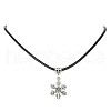 Tibetan Style Alloy Snowflake Pendant Necklaces NJEW-JN04538-3