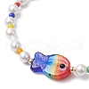 Round Shell Pearl Beads & Glass Seed Beads Stretch Bracelets BJEW-TA00637-3