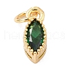 Real 18K Gold Plated Brass Micro Pave Cubic Zirconia Charms ZIRC-L100-078G-02-2