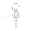 S925 Sterling Silver Heart Key Charms STER-K183-02A-S-1
