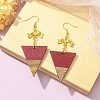 Resin & Walnut Wood Dangle Earrings EJEW-JE05507-01-3