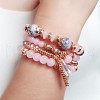 4Pcs Bohemian Style Acrylic Beaded Stretch Bracelet Sets for Women WGF9E90-02-1