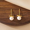 Elegant 925 Sterling Silver Freshwater Pearl Stud Earrings for Women's Daily Wear NN8713-1-2