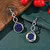 Hexagon Natural Lapis Lazuli Dangle Earrings EJEW-K298-01P-04-2