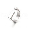 Rectangle 304 Stainless Steel Cuff Rings RJEW-S404-01P-1