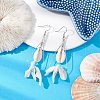 Natural Trochid Shell & Cowrie Shell Dangle Earrings EJEW-JE06081-2