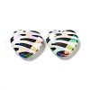 UV Plating Opaque Rainbow Iridescent Acrylic Beads PACR-D069-05-2