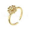 Brass Micro Pave Clear Cubic Zirconia Cuff Rings for Women RJEW-H247-27G-4